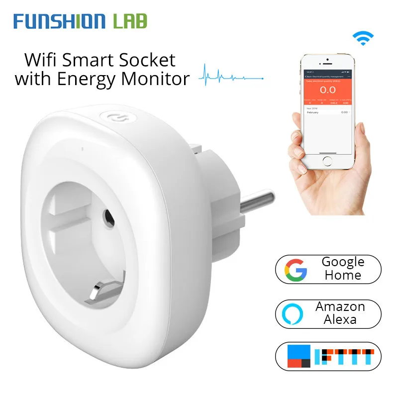 Mini Wifi Energy Monitor Smart Socket EU Power Plug Mobile APP Remote Control Work with Amazon Alexa Google Home No Hub Required
Mini Wifi Energy Monitor Smart Socket EU Power Plug Mobile APP Remote Control Work with Amazon Alexa Google Home No Hub Required