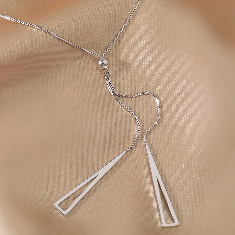 925 Sterling Silver Geometric Triangle Necklace for Women Adjustable Clavicle Chain Necklace Jewelry Gifts S-N752
925 Sterling Silver Geometric Triangle Necklace for Women Adjustable Clavicle Chain Necklace Jewelry Gifts S-N752