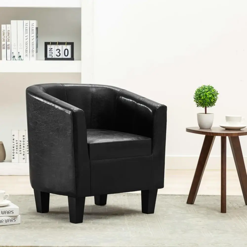 Фото Современная мебель кресло в форме кубика удобное из кожзама и деревянного