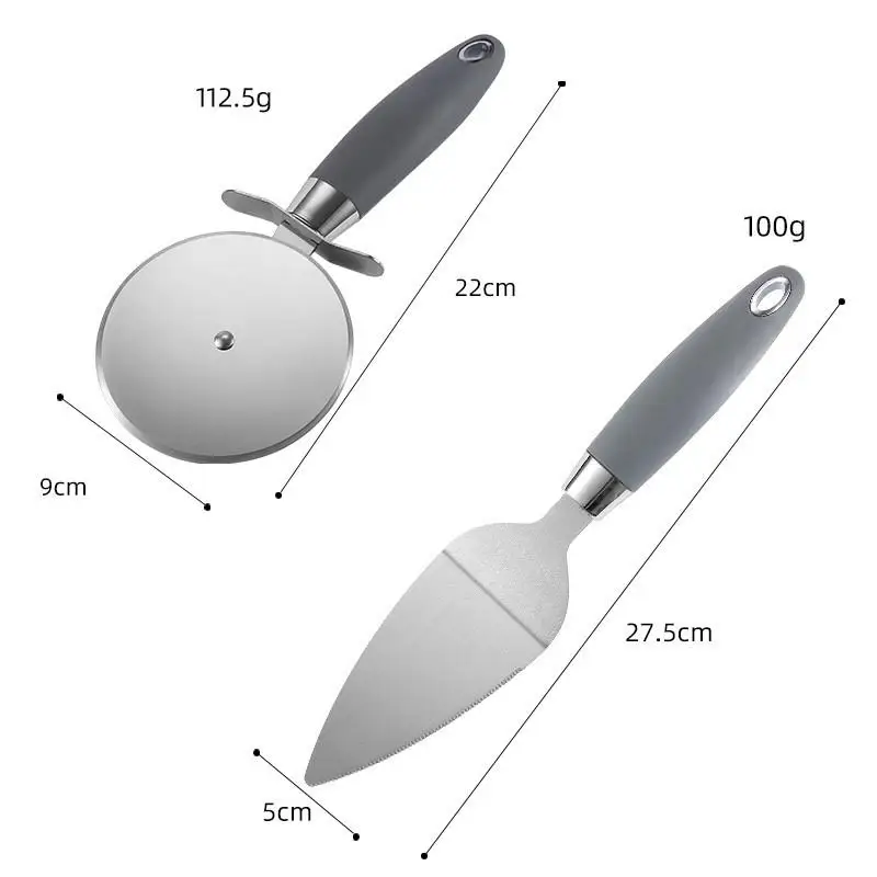 2Pcs/set Stainless Steel Single-wheel Pizza Knife Spatula Rubber-plastic Handle Round Roller Cake Knife Triangular Food Shovel
2Pcs/set Stainless Steel Single-wheel Pizza Knife Spatula Rubber-plastic Handle Round Roller Cake Knife Triangular Food Shovel