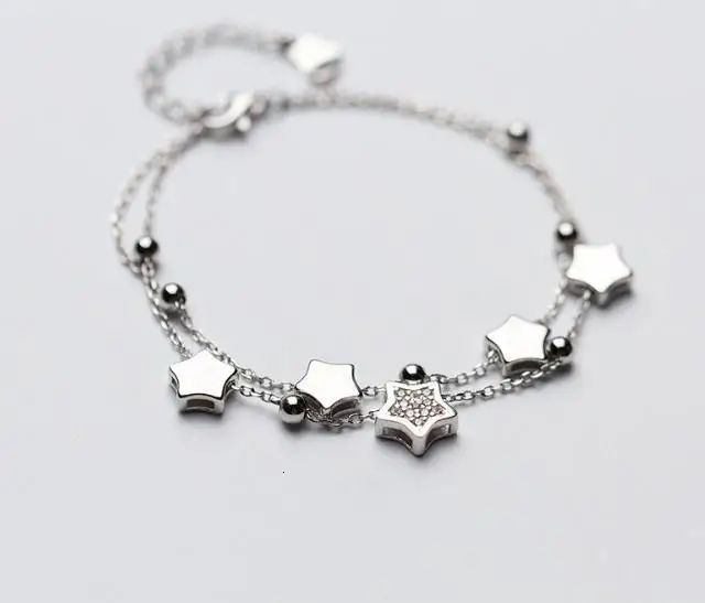 fashion lady's 100% Real. 925 Sterling Silver Fine Jewelry Multi-rows /double layers Beads &Star Tassel Chain Bracelet GTLS522
fashion lady's 100% Real. 925 Sterling Silver Fine Jewelry Multi-rows /double layers Beads &Star Tassel Chain Bracelet GTLS522