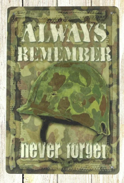front garage always remember never forget camouflage helmet tin sign 20x30cm 8x12inch 30x40cm
front garage always remember never forget camouflage helmet tin sign 20x30cm 8x12inch 30x40cm