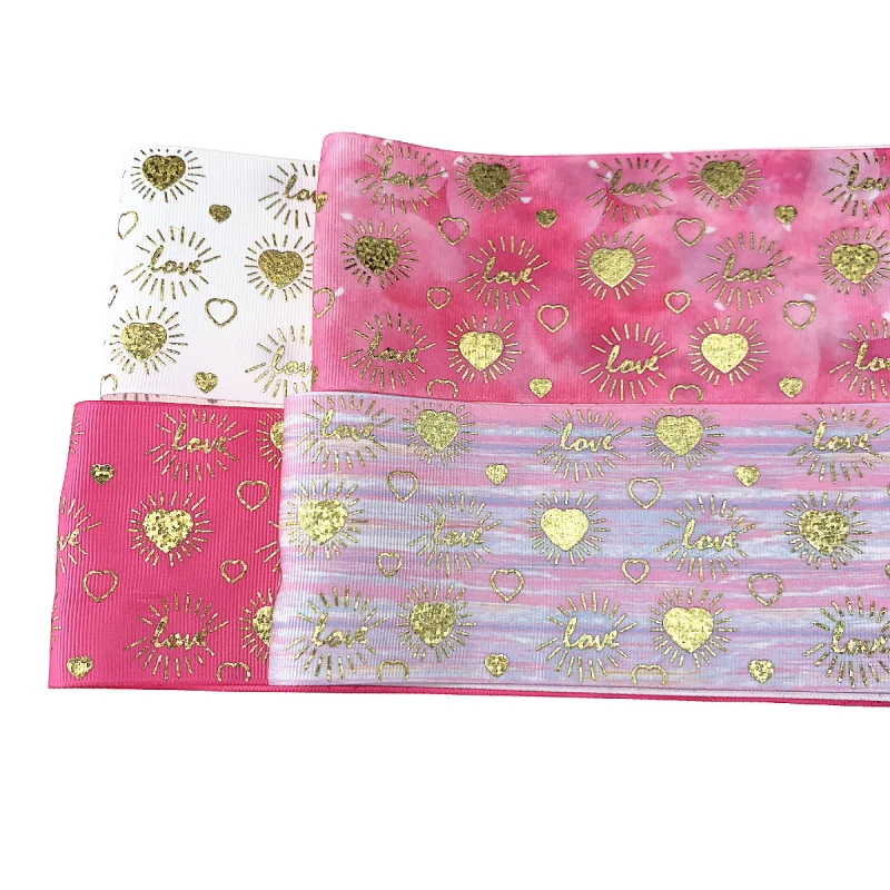 5yards 75mm Bronzing Bling Heart Printed Grosgrain Ribbon for Diy Gift Wrapping Hair Accessories Clothing Sewing Materials
5yards 75mm Bronzing Bling Heart Printed Grosgrain Ribbon for Diy Gift Wrapping Hair Accessories Clothing Sewing Materials