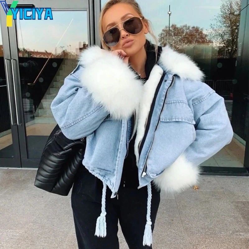 YICIYA Faux Fur Oversized Denim Jackets Women 2020 Winter Streetwear Parka Ladies Vintage Thick Long Sleeve Coats women's jeans
YICIYA Faux Fur Oversized Denim Jackets Women 2020 Winter Streetwear Parka Ladies Vintage Thick Long Sleeve Coats women's jeans