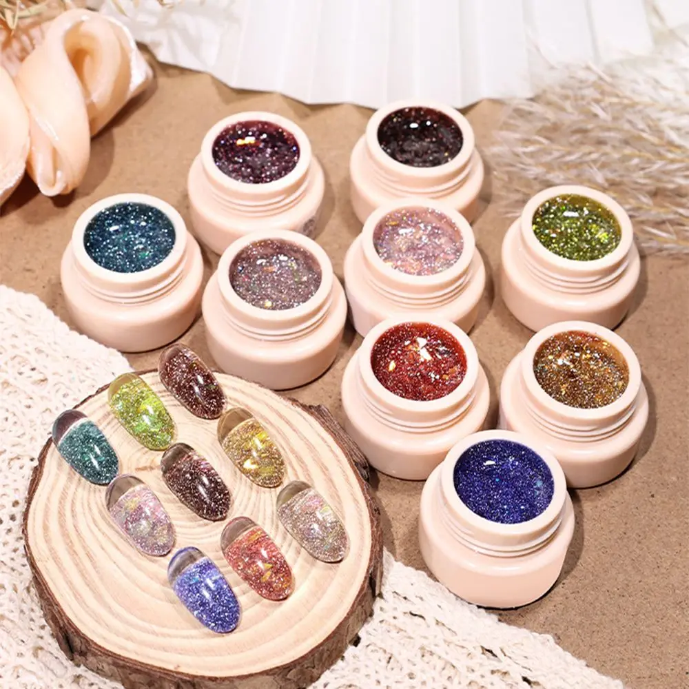

Блестящий Алмазный Янтарный Гель-лак для ногтей яркие блестки цветные УФ-лампы Лаки отмачиваемый дизайн ногтей гель для творчества