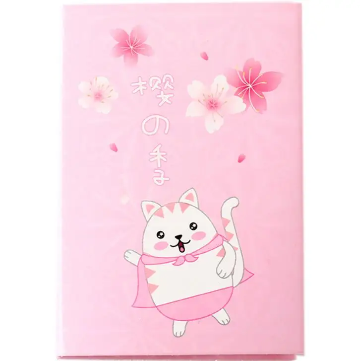 

1 Pcs Cherry blossoms sakura cat 6 Folding paper Memo Pads N Times Sticky Notes Notepad Bookmark Gift Stationery