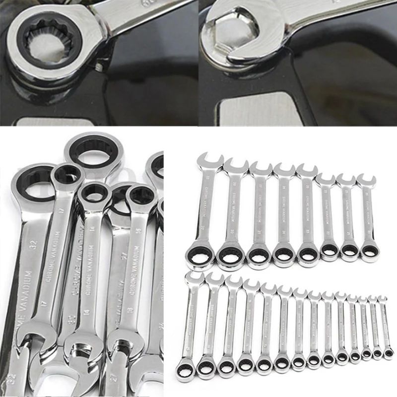 6/7/8/10mm Chrome Vanadium Steel Metric Fixed Head Ratchet Spanner Gear Wrench Open End & Ring Hand Nut Tools Mirror Polished
6/7/8/10mm Chrome Vanadium Steel Metric Fixed Head Ratchet Spanner Gear Wrench Open End & Ring Hand Nut Tools Mirror Polished