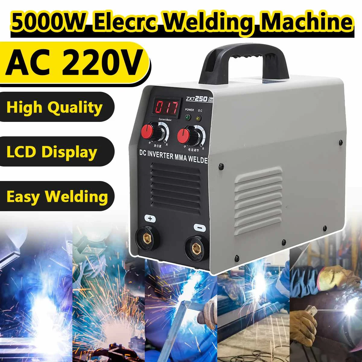 5000W AC220V ZX7-250 ARC Welder Inverter Electric Welding Machine for Home Beginner DIY Welding Working Electric Working Tool
5000W AC220V ZX7-250 ARC Welder Inverter Electric Welding Machine for Home Beginner DIY Welding Working Electric Working Tool