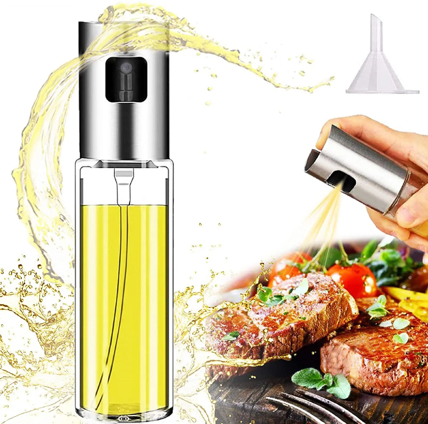 Stainless Steel Oil Sprayer Glass Spray Bottle For Olive Oil Vinegar Wine Soy Sauce Barbecue Sauce Kitchen Seasoning Tool Cruet
Stainless Steel Oil Sprayer Glass Spray Bottle For Olive Oil Vinegar Wine Soy Sauce Barbecue Sauce Kitchen Seasoning Tool Cruet