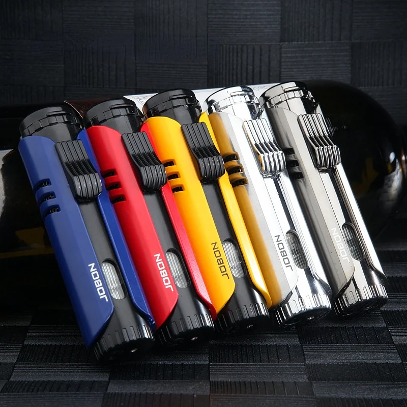 Jobon New Straight Inflatable Torch Lighter Turbine Metal Windproof Personality Cigar Accessories Butane Lighters Mens Gift
Jobon New Straight Inflatable Torch Lighter Turbine Metal Windproof Personality Cigar Accessories Butane Lighters Mens Gift