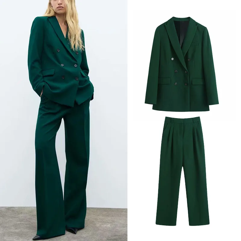 ZA 2Pcs Ladies Suit Sets 2021 Autumn Winter New Double Breasted Office Lady Jacket+Long Pant Basic Long Sleeve Outfits
ZA 2Pcs Ladies Suit Sets 2021 Autumn Winter New Double Breasted Office Lady Jacket+Long Pant Basic Long Sleeve Outfits