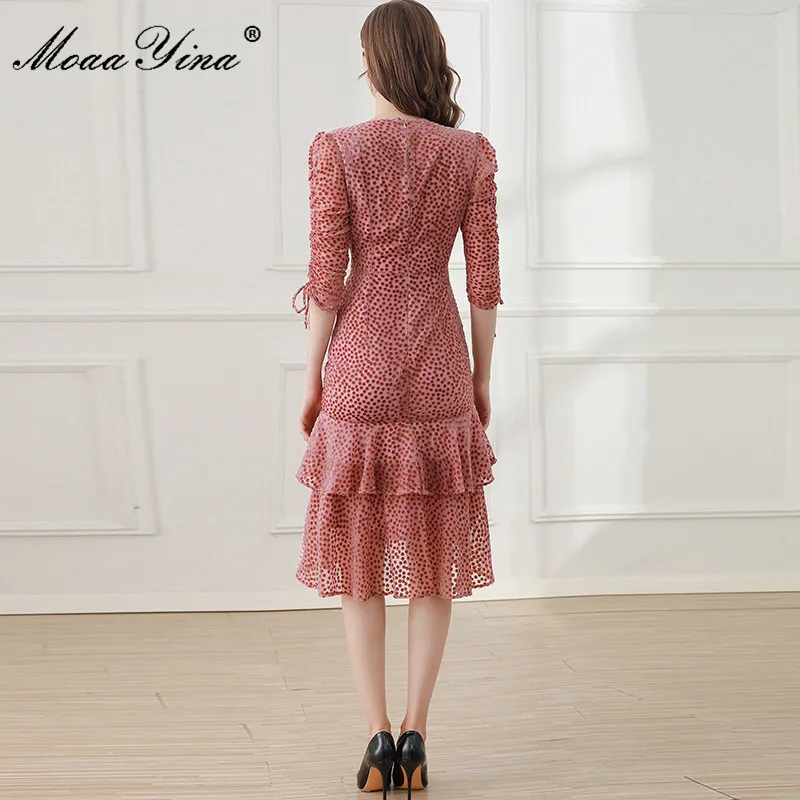 MoaaYina Fashion dress Spring Women's Velvet Dress V Neck Ruched Half sleeve Cascading Ruffle Dots Elegant Party Dresses
MoaaYina Fashion dress Spring Women's Velvet Dress V Neck Ruched Half sleeve Cascading Ruffle Dots Elegant Party Dresses