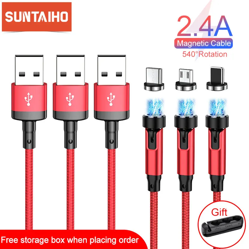 Suntaiho 540 Rotate Magnetic Cable Fast Charging Magnet Charger For iPhone Xiaomi Redmi Mobile Phone Micro USB Type C Wire Cord
Suntaiho 540 Rotate Magnetic Cable Fast Charging Magnet Charger For iPhone Xiaomi Redmi Mobile Phone Micro USB Type C Wire Cord