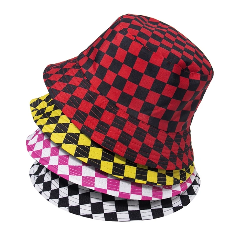 Multicolor Checkered Plaid Bucket Hat Reversible Sunscreen Panama Fisherman Cap 50JB
Multicolor Checkered Plaid Bucket Hat Reversible Sunscreen Panama Fisherman Cap 50JB