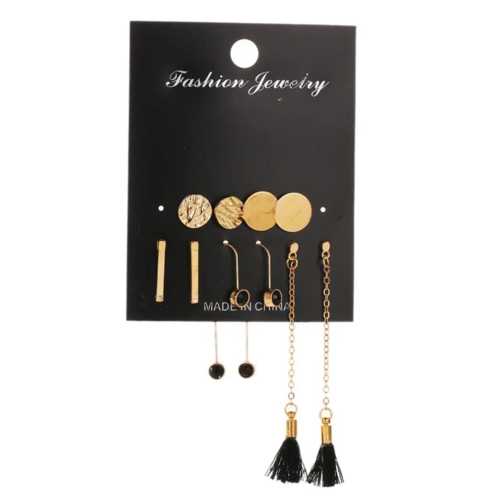 5 Pairs European And American Fashion Tassel Chain Disc Long Earrings Elegant Bride Wedding Jewelry Accessory
5 Pairs European And American Fashion Tassel Chain Disc Long Earrings Elegant Bride Wedding Jewelry Accessory