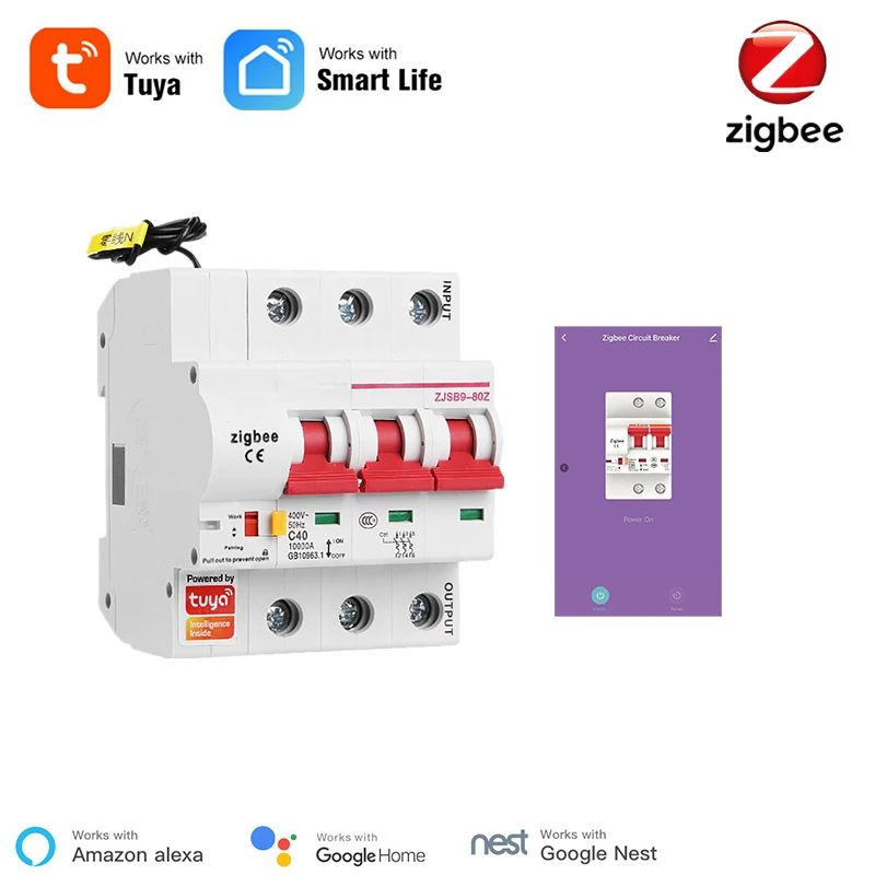 Автоматический выключатель Tuya Zigbee MCB, умный выключатель 3P, защита от короткого замыкания, совместим с Alexa, Zigbee MCB
Автоматический выключатель Tuya Zigbee MCB, умный выключатель 3P, защита от короткого замыкания, совместим с Alexa, Zigbee MCB