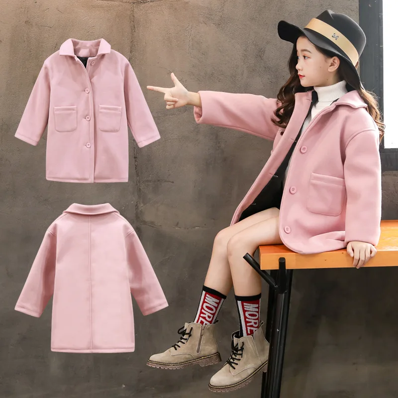 Woolen Girls Kids Coat Jacket 2021 Solid Warm Thicken Winter Autumn Cotton Cardigan Buttons Outerwear Children's Clothing
Woolen Girls Kids Coat Jacket 2021 Solid Warm Thicken Winter Autumn Cotton Cardigan Buttons Outerwear Children's Clothing