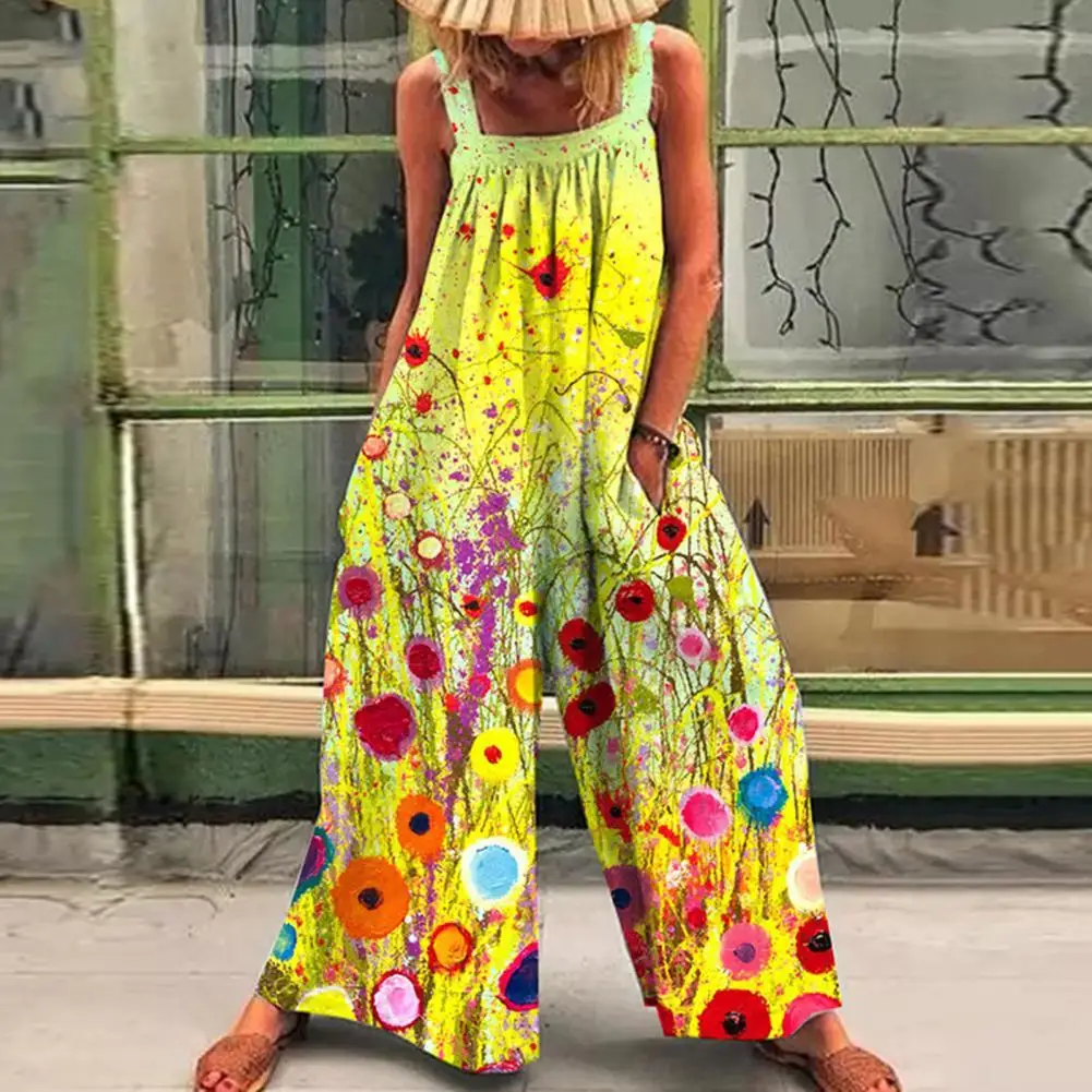 Summer Beach Party Jumpsuit Shoulder Straps Sleeveless Floral Print Wide Leg Baggy Overall Streetwear for Daily Life
Summer Beach Party Jumpsuit Shoulder Straps Sleeveless Floral Print Wide Leg Baggy Overall Streetwear for Daily Life