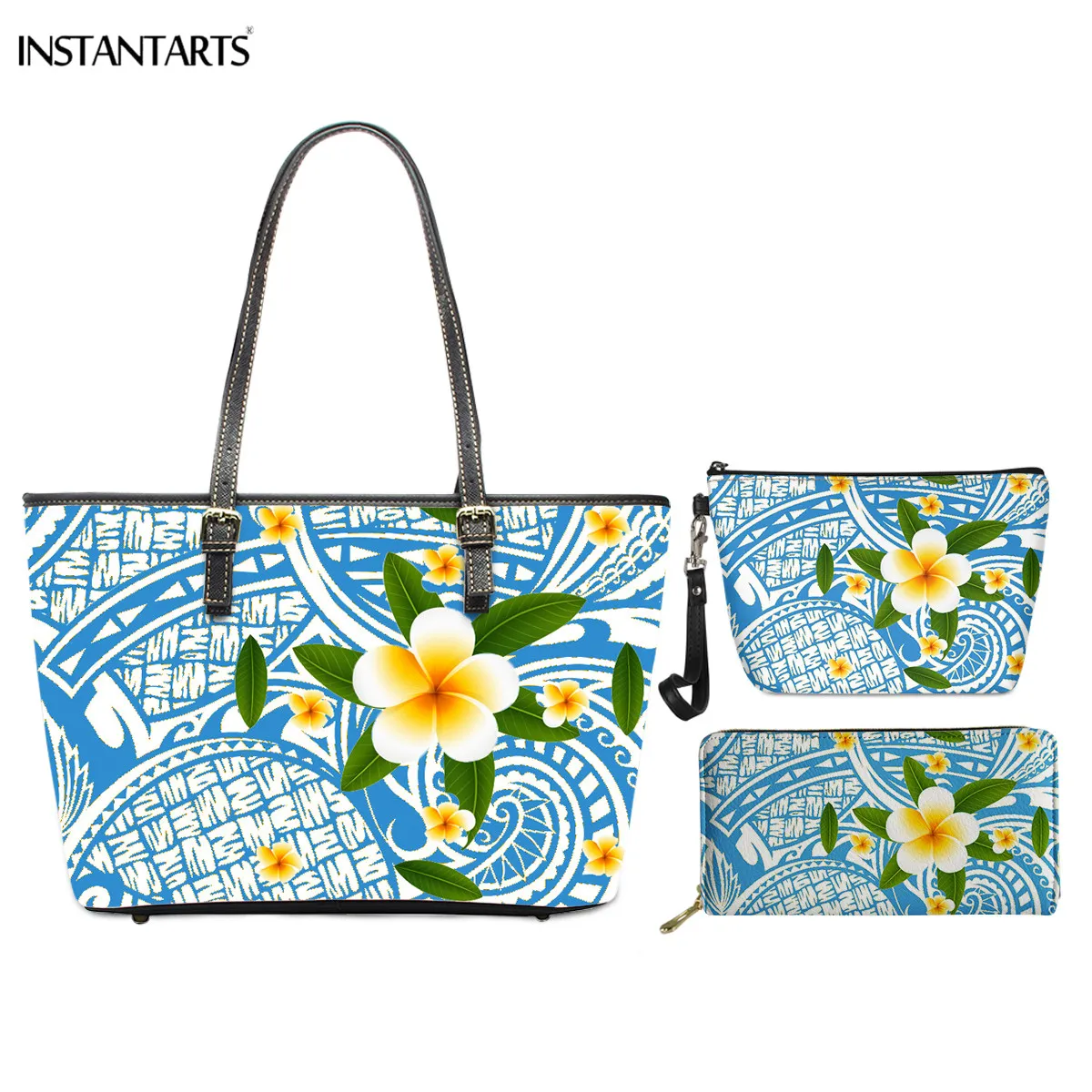 INSTANTARTS Women's Handbag Large Shoulder Bags Polynesian Flower Pattern PU Leather Fashion Top-Handle Bag Ladies Make Up Purse
INSTANTARTS Women's Handbag Large Shoulder Bags Polynesian Flower Pattern PU Leather Fashion Top-Handle Bag Ladies Make Up Purse
