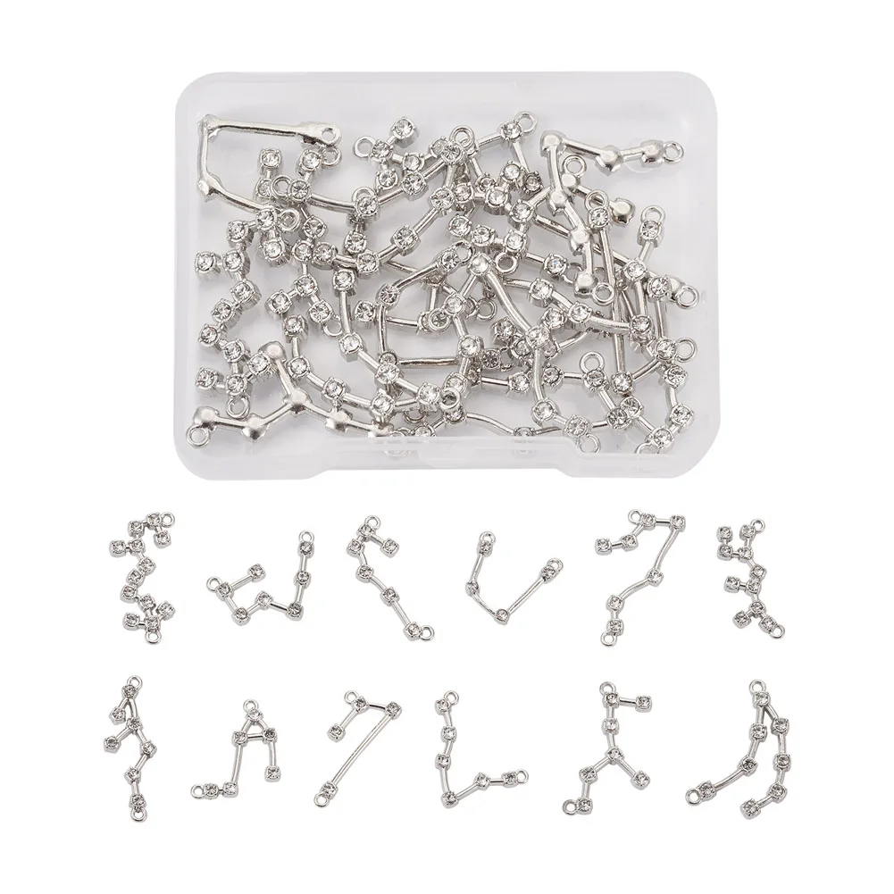 24pcs Simple 12 Constellation Zinc Alloy with Glass Rhinestone Zodiac Signs Charms Pendant For Necklace Bracelet Jewelry DIY
24pcs Simple 12 Constellation Zinc Alloy with Glass Rhinestone Zodiac Signs Charms Pendant For Necklace Bracelet Jewelry DIY