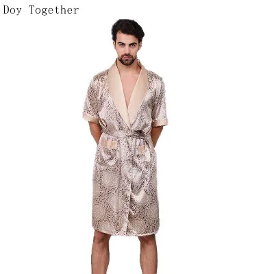 Silk Nightgown Robe For Men Summer Short-Sleeve Kimono Pajamas Bath robe Mens Print Plus Size 5XL Satin Home Clothes Man
Silk Nightgown Robe For Men Summer Short-Sleeve Kimono Pajamas Bath robe Mens Print Plus Size 5XL Satin Home Clothes Man