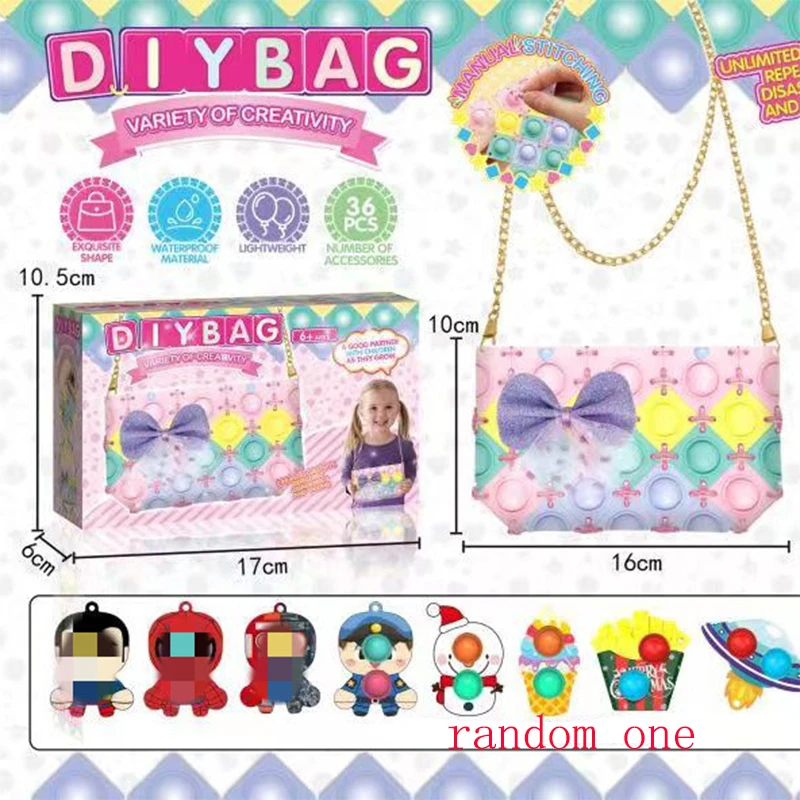hot fidget toys pink Bag girl DIY hand-assembled decompression soft rubber bubble messenger bag toy wholesale
hot fidget toys pink Bag girl DIY hand-assembled decompression soft rubber bubble messenger bag toy wholesale