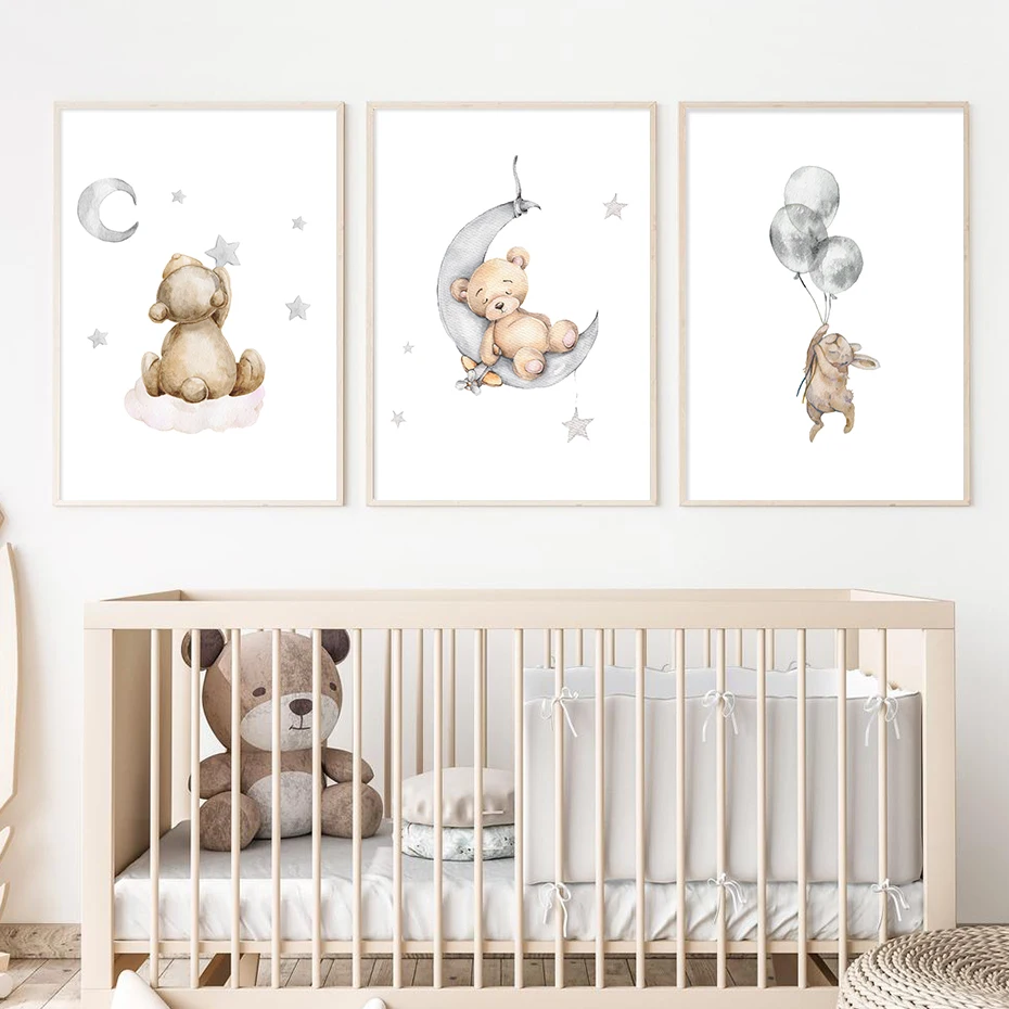 Cartoon Bear Gray Moon Balloon Rabbit Nursery Posters Canvas Painting Wall Art Print Picture for Kids Room Bedroom Home Decor
Cartoon Bear Gray Moon Balloon Rabbit Nursery Posters Canvas Painting Wall Art Print Picture for Kids Room Bedroom Home Decor