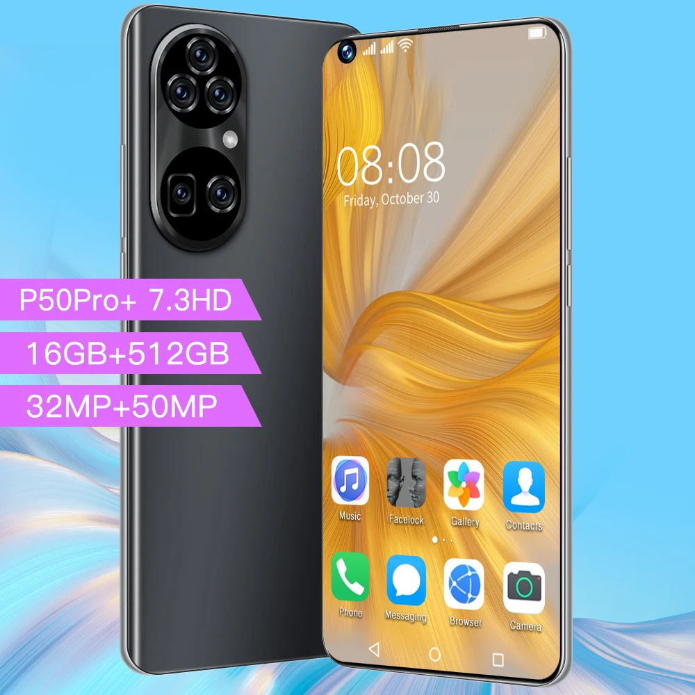 New P50 Pro+ 7.3 Inch Big Screen 6800mAh 32+50MP Andriod 11 Smart Phone Fingerprint Unlock 16+512GB Smart Phone Qualcomm 888
New P50 Pro+ 7.3 Inch Big Screen 6800mAh 32+50MP Andriod 11 Smart Phone Fingerprint Unlock 16+512GB Smart Phone Qualcomm 888
