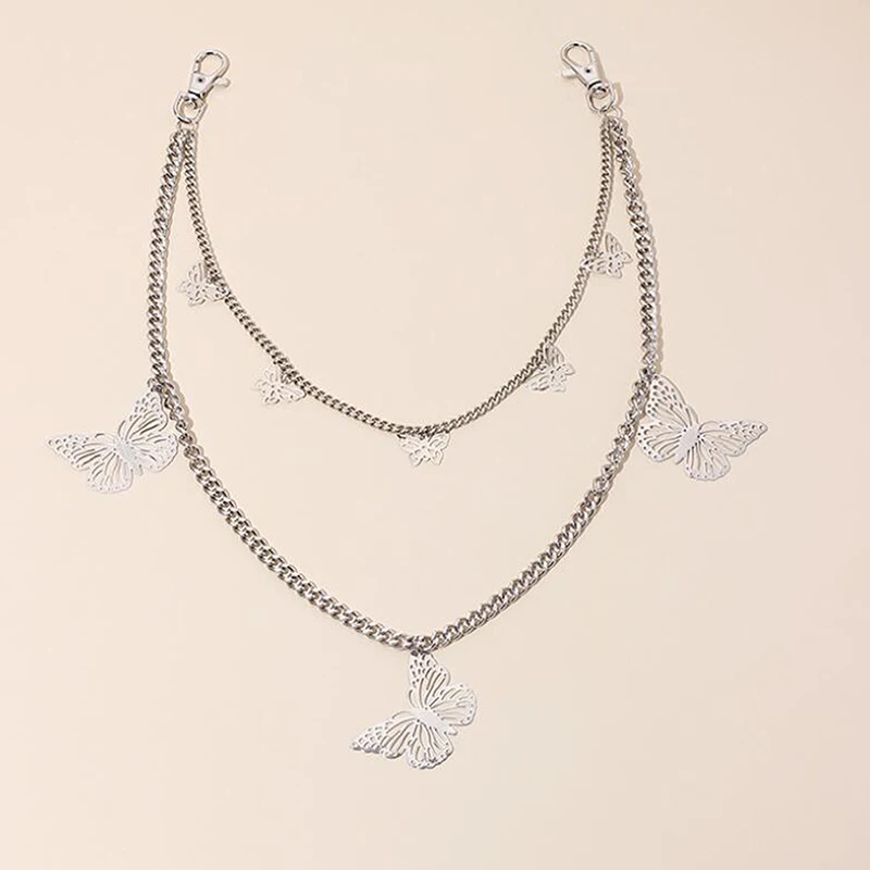 Fashion Women Butterfly Chains For Pant Rock Hiphop Punk Silver-color Metal Chain Belts Trousers Keychain Jewelry
Fashion Women Butterfly Chains For Pant Rock Hiphop Punk Silver-color Metal Chain Belts Trousers Keychain Jewelry