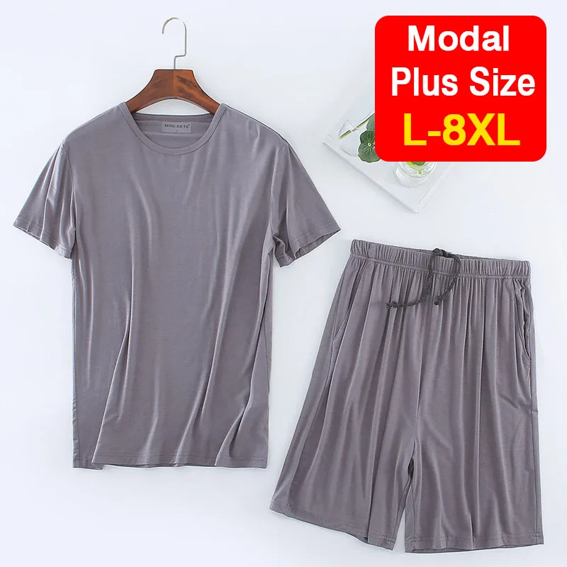 XL 8XL Men’s Pajama Set O-Neck T-Shirt Pure Color Elastic Waist Shorts Soft Comfortable Clothing Summer Homewear 12 Colors
XL 8XL Men’s Pajama Set O-Neck T-Shirt Pure Color Elastic Waist Shorts Soft Comfortable Clothing Summer Homewear 12 Colors