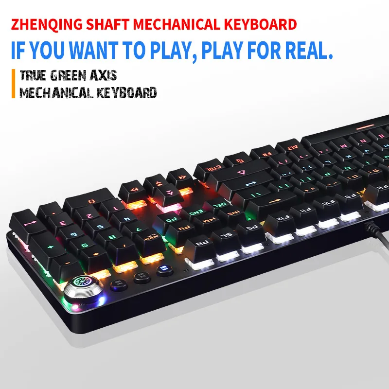 Gaming Mechanical Keyboard 104key Wired Keyboard Blue Red Switch Anti-ghosting RGB/ Mix Backlit LED USB For Gamer PC Laptop
Gaming Mechanical Keyboard 104key Wired Keyboard Blue Red Switch Anti-ghosting RGB/ Mix Backlit LED USB For Gamer PC Laptop