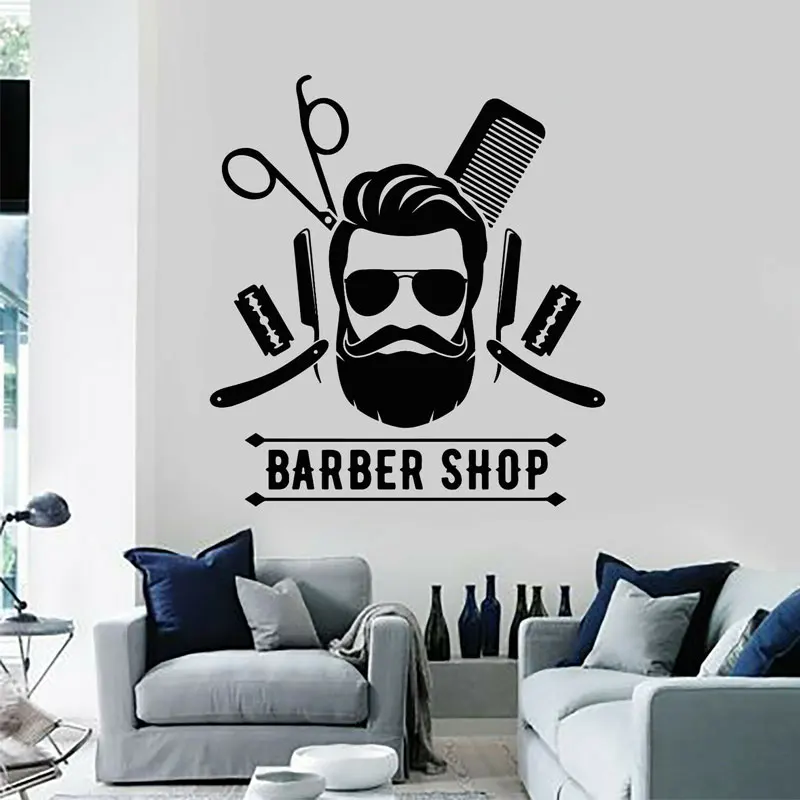 Barber Tools Stylist Hair Cool Haircut Barber Shop Sign Wall Sticker Vinyl Decoration Room Window Decals Interior Mural A4117
Barber Tools Stylist Hair Cool Haircut Barber Shop Sign Wall Sticker Vinyl Decoration Room Window Decals Interior Mural A4117