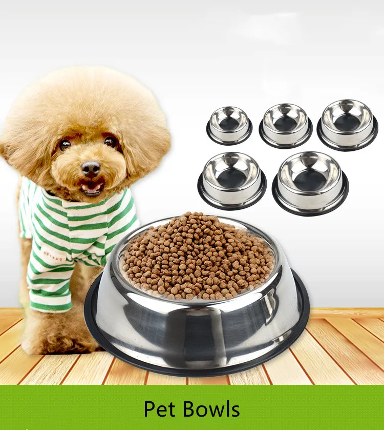 Pet Dog Cat Bowls Stainless Steel Puppy Cats Feeder Water Bowl Non-slip Crashworthiness Base Pet Dog Bowls Dog Supplies
Pet Dog Cat Bowls Stainless Steel Puppy Cats Feeder Water Bowl Non-slip Crashworthiness Base Pet Dog Bowls Dog Supplies
