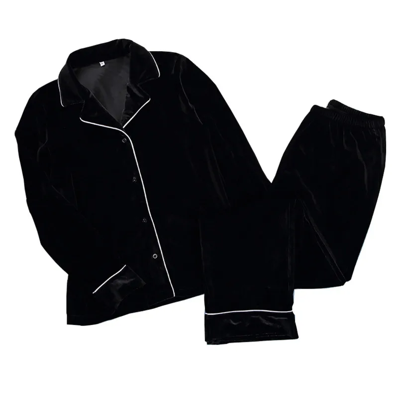 Winter Black Velvet Pajamas Women Two Piece Set Thick Long Sleeve Sleepwear Warm Solid Home Suit Nightwear
Winter Black Velvet Pajamas Women Two Piece Set Thick Long Sleeve Sleepwear Warm Solid Home Suit Nightwear