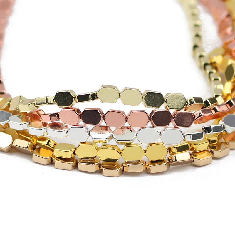Natural Stone Rose Gold color Hexagon Hematite Spacer 4X6mm Charm Loose Beads For DIY Jewelry Making Bracelets Accessories
Natural Stone Rose Gold color Hexagon Hematite Spacer 4X6mm Charm Loose Beads For DIY Jewelry Making Bracelets Accessories