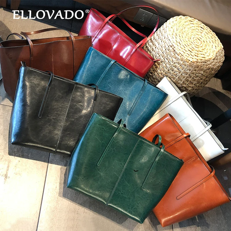 Ellovado Genuine Leather Tote Bag Women Handbags Fashion Famous Women Wax Oil Skin Bags Big Ladies Shoulder Bag Bolsa Feminina
Ellovado Genuine Leather Tote Bag Women Handbags Fashion Famous Women Wax Oil Skin Bags Big Ladies Shoulder Bag Bolsa Feminina