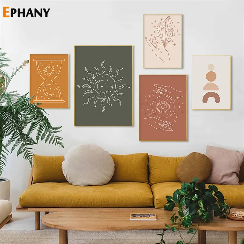 Boho Sun Moon Abstract Line Drawing Wall Art Sand Clock Canvas Poster for Living Room Painting Pictures Home Decoration
Boho Sun Moon Abstract Line Drawing Wall Art Sand Clock Canvas Poster for Living Room Painting Pictures Home Decoration