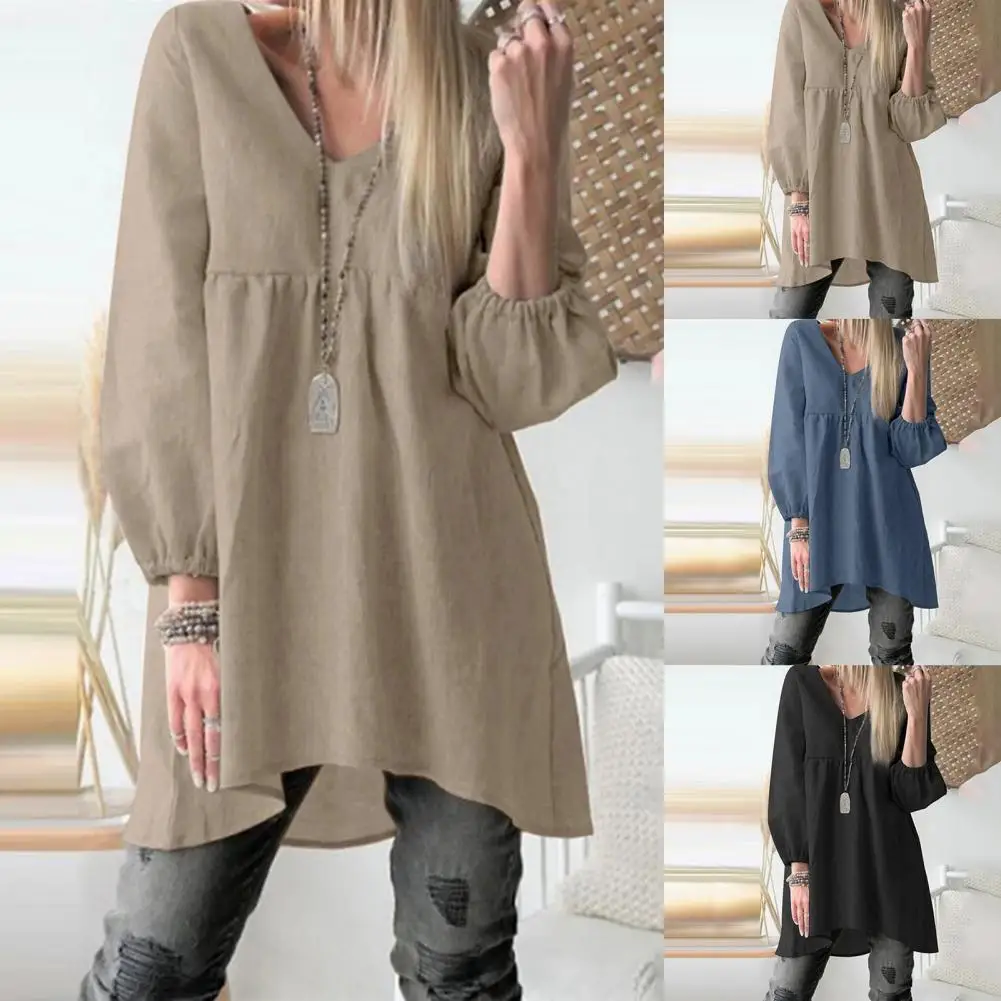 Irregular Hem V Neck Ladies Blouse 2021 Autumn Summer Loose Female Solid Color Plus Size Women Blouse Female Streetwear
Irregular Hem V Neck Ladies Blouse 2021 Autumn Summer Loose Female Solid Color Plus Size Women Blouse Female Streetwear