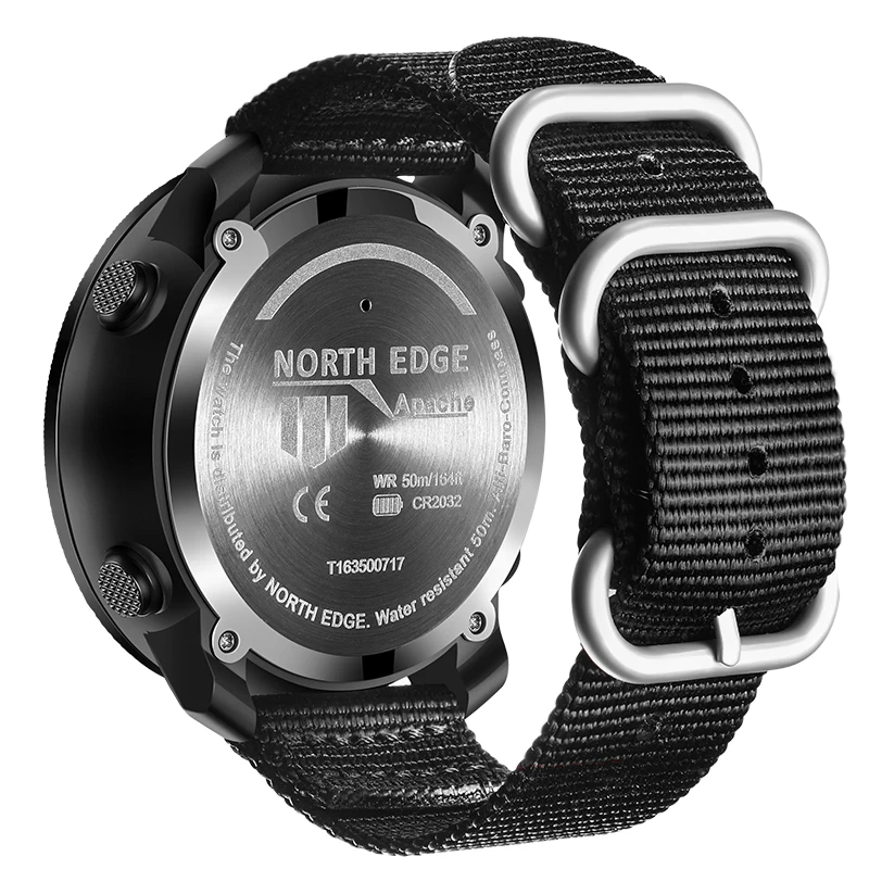 Часы NORTH EDGE мужские цифровые военные армейские Смарт-часы с компасом высотомером