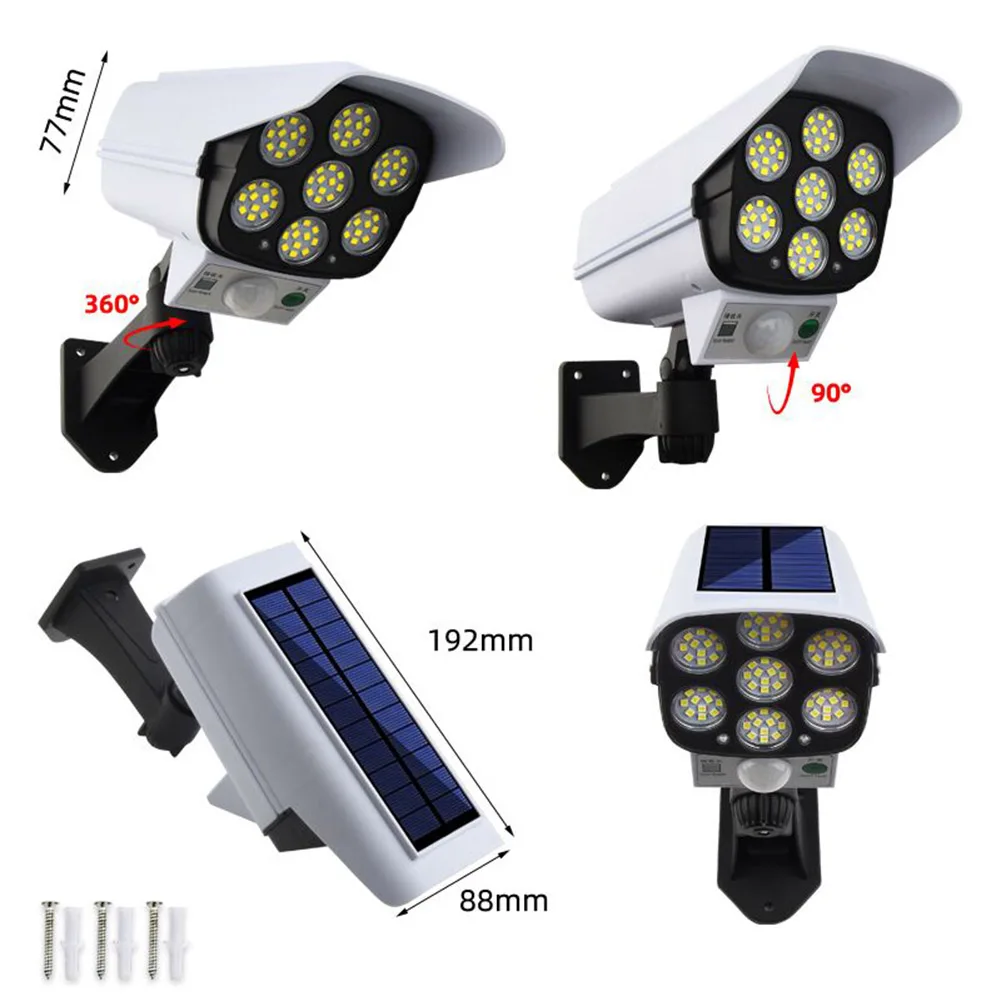 77 Led Solar Light 3 Mode Lamp Motion Sensor Security Dummy Camera Wireless Outdoor Flood Light IP65 Waterproof for Home Garden
77 Led Solar Light 3 Mode Lamp Motion Sensor Security Dummy Camera Wireless Outdoor Flood Light IP65 Waterproof for Home Garden