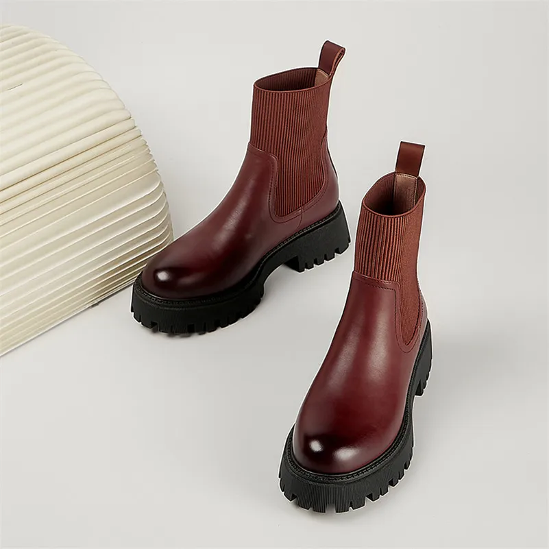 Meotina Chelsea Boots Women Shoes Genuine Leather Platform High Heel Short Boots Slip On Block Heels Ankle Boots Autumn Winter
Meotina Chelsea Boots Women Shoes Genuine Leather Platform High Heel Short Boots Slip On Block Heels Ankle Boots Autumn Winter