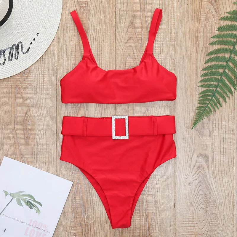 High Waist Bikini 2020 Sexy Belt Swimsuit Women Scoop Neck Bandeau Bikini Set Triangle Swimwear Bathing Suit Summer Beach Wear
High Waist Bikini 2020 Sexy Belt Swimsuit Women Scoop Neck Bandeau Bikini Set Triangle Swimwear Bathing Suit Summer Beach Wear