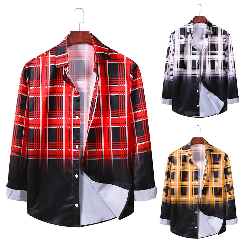 2020 New Style for Autumn and Winter Men's Plaid Gradient Long-Sleeved Shirt Men's Fashion Lapel Button Long-Sleeve Blouse CS011
2020 New Style for Autumn and Winter Men's Plaid Gradient Long-Sleeved Shirt Men's Fashion Lapel Button Long-Sleeve Blouse CS011