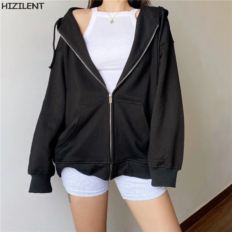 Zip-Up Women Hip Hop Streetwear Hoodie Women Jacket Solid color Jacket Coat Goth Harajuku Y2k Grunge Clothes Punk Jacket Outwear
Zip-Up Women Hip Hop Streetwear Hoodie Women Jacket Solid color Jacket Coat Goth Harajuku Y2k Grunge Clothes Punk Jacket Outwear