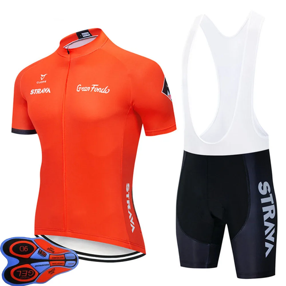 Трикотажный Мужской комплект для велоспорта Strava одежда с коротким рукавом