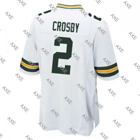 

New Customized Embroidery American Football Jersey Green Bay Mason Crosby Green White Men's Player Jersey