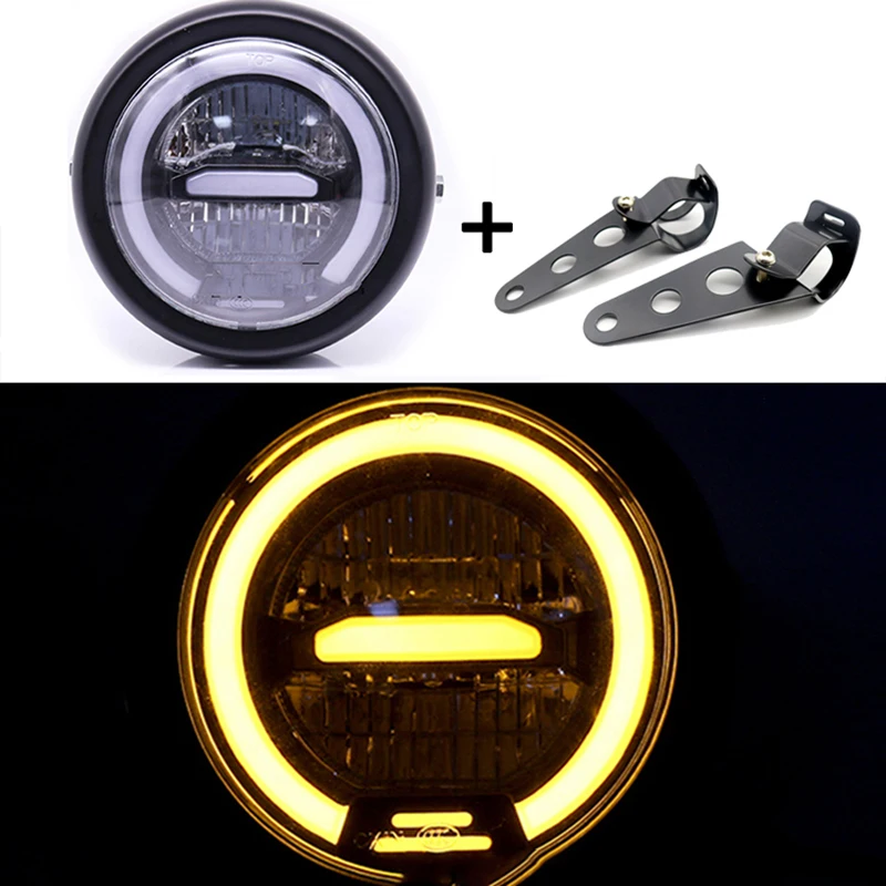 ALLOMN Motorcycle Headlight 6.5inch LED Motorcycle Headlight Headlight Bracket Vintage Motorcycle LED Head Lamp Distance Light
ALLOMN Motorcycle Headlight 6.5inch LED Motorcycle Headlight Headlight Bracket Vintage Motorcycle LED Head Lamp Distance Light