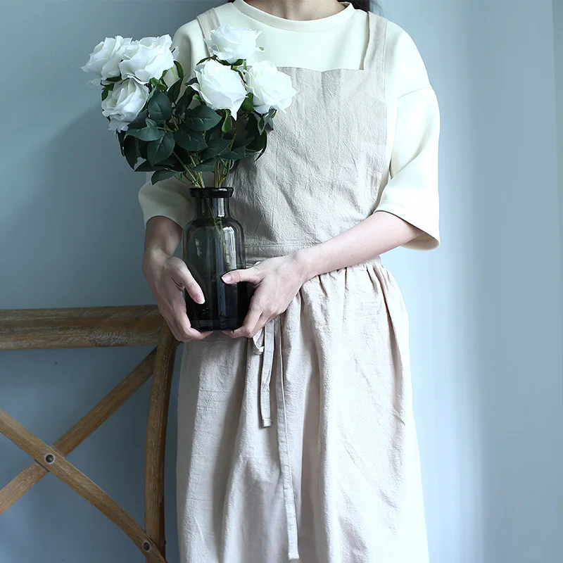 Простой скандинавский Фартук из хлопка и льна, универсальная юбка в скандинавском стиле для теплиц, кофейни, ресторанов, выпечки, кухни 
Простой скандинавский Фартук из хлопка и льна, универсальная юбка в скандинавском стиле для теплиц, кофейни, ресторанов, выпечки, кухни