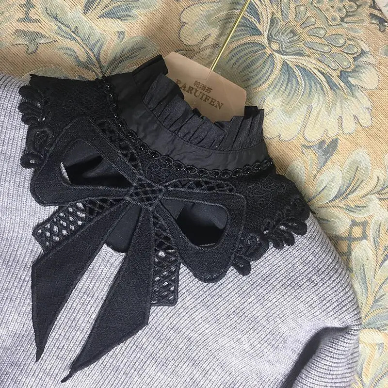 Women Stand Ruffle Lace Detachable False Collar Ladies Lapel Sweater Blouse Top Removable Shirt Fake Collar Faux Collars 
Women Stand Ruffle Lace Detachable False Collar Ladies Lapel Sweater Blouse Top Removable Shirt Fake Collar Faux Collars