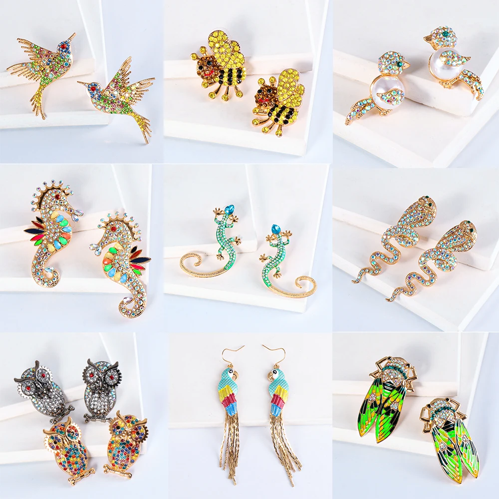 New Bird Bee Animal Rhinestone Stud Cute Earrings Cartoon Metal Charms Statement Earring for Women Fashion Jewelry Accessories
New Bird Bee Animal Rhinestone Stud Cute Earrings Cartoon Metal Charms Statement Earring for Women Fashion Jewelry Accessories